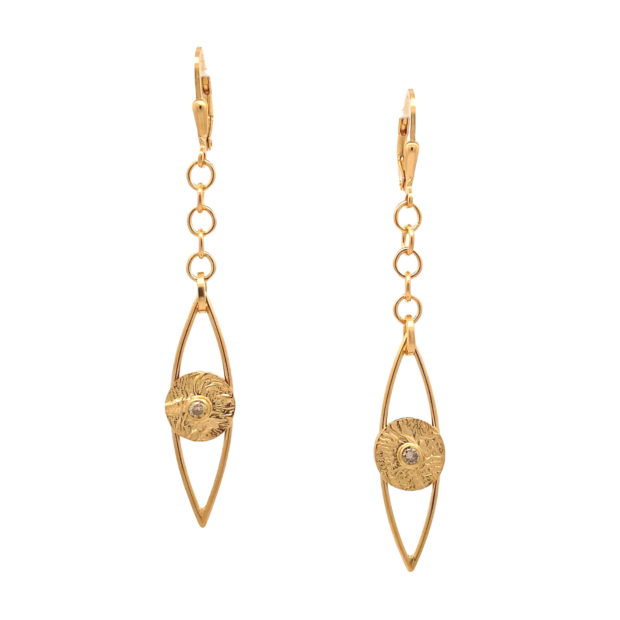 Eye of Protection Earrings with Champagne Diamond