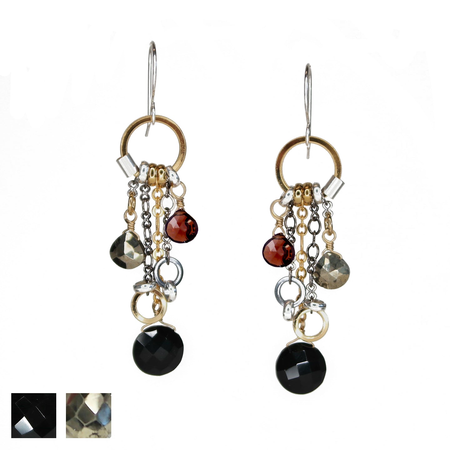 Pyrite Long Drop Earrings