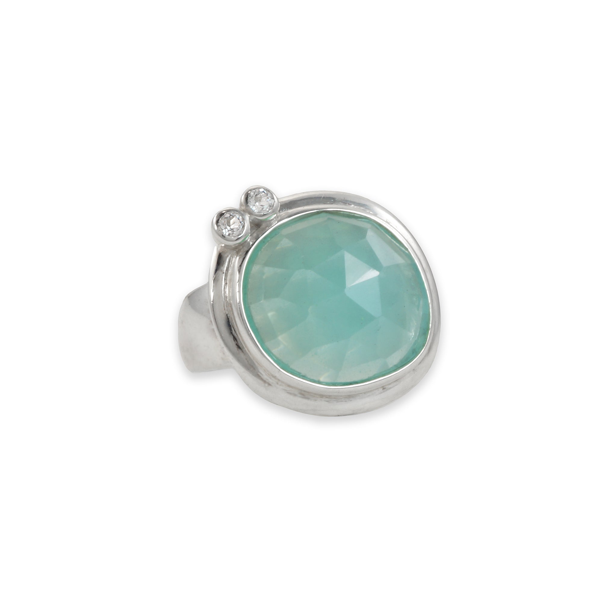 Chalcedony and White Sapphire Ring