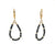 14k Gold Bead and Black Diamond Asymmetrical Earrings