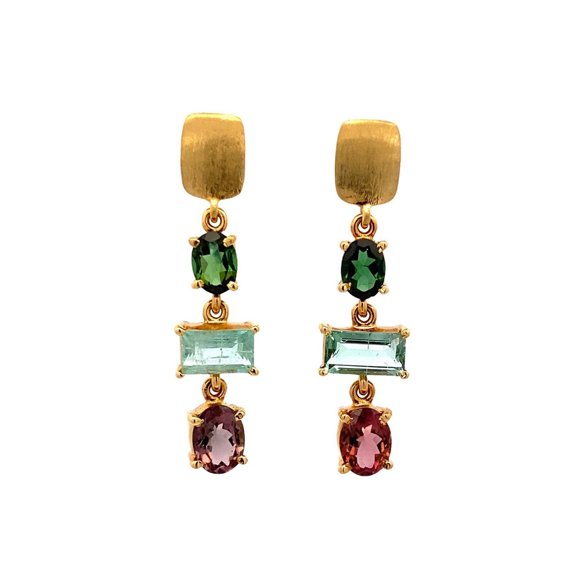 18k Vermeil Tourmaline Post Top Earrings