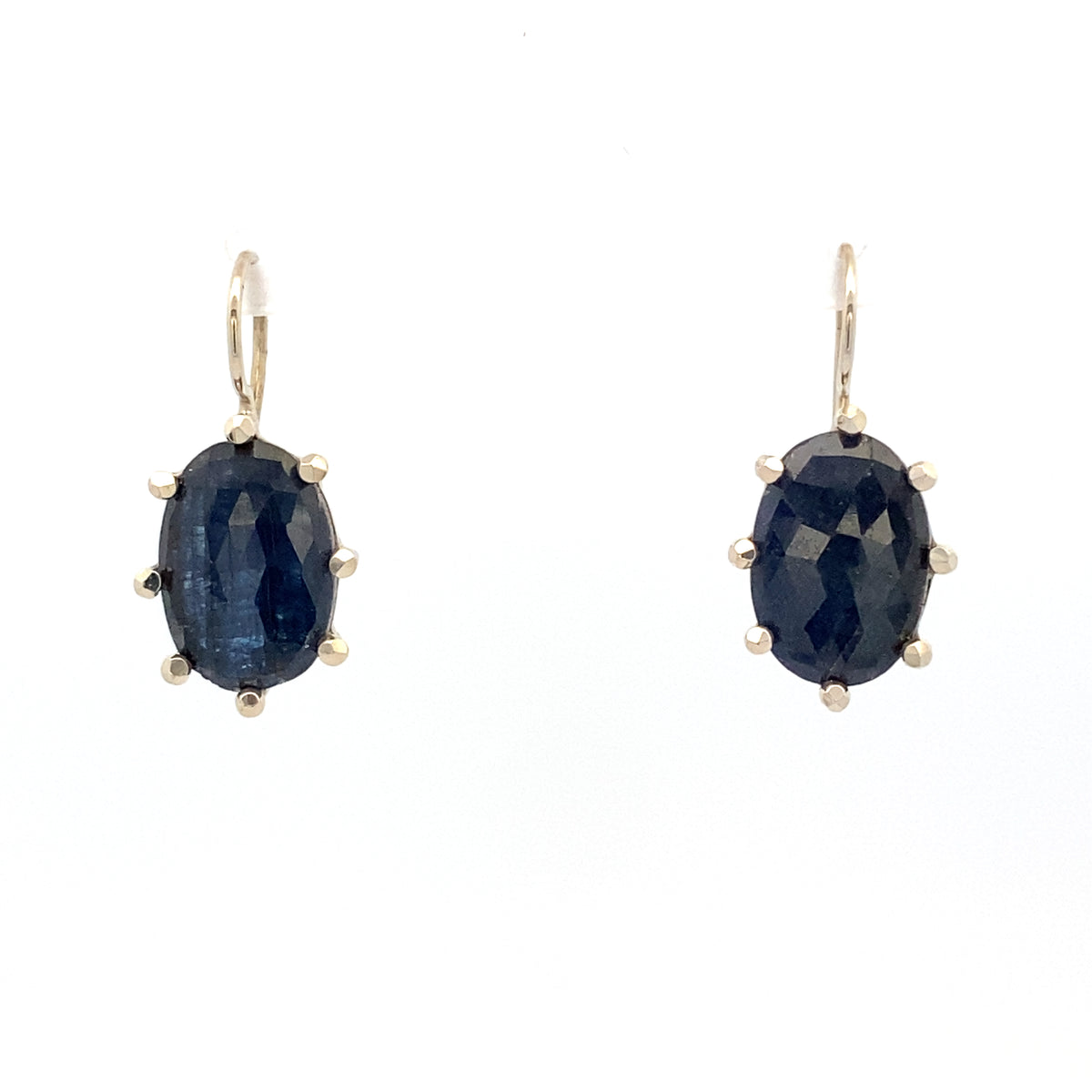 Blue Sapphire Earrings - Silver