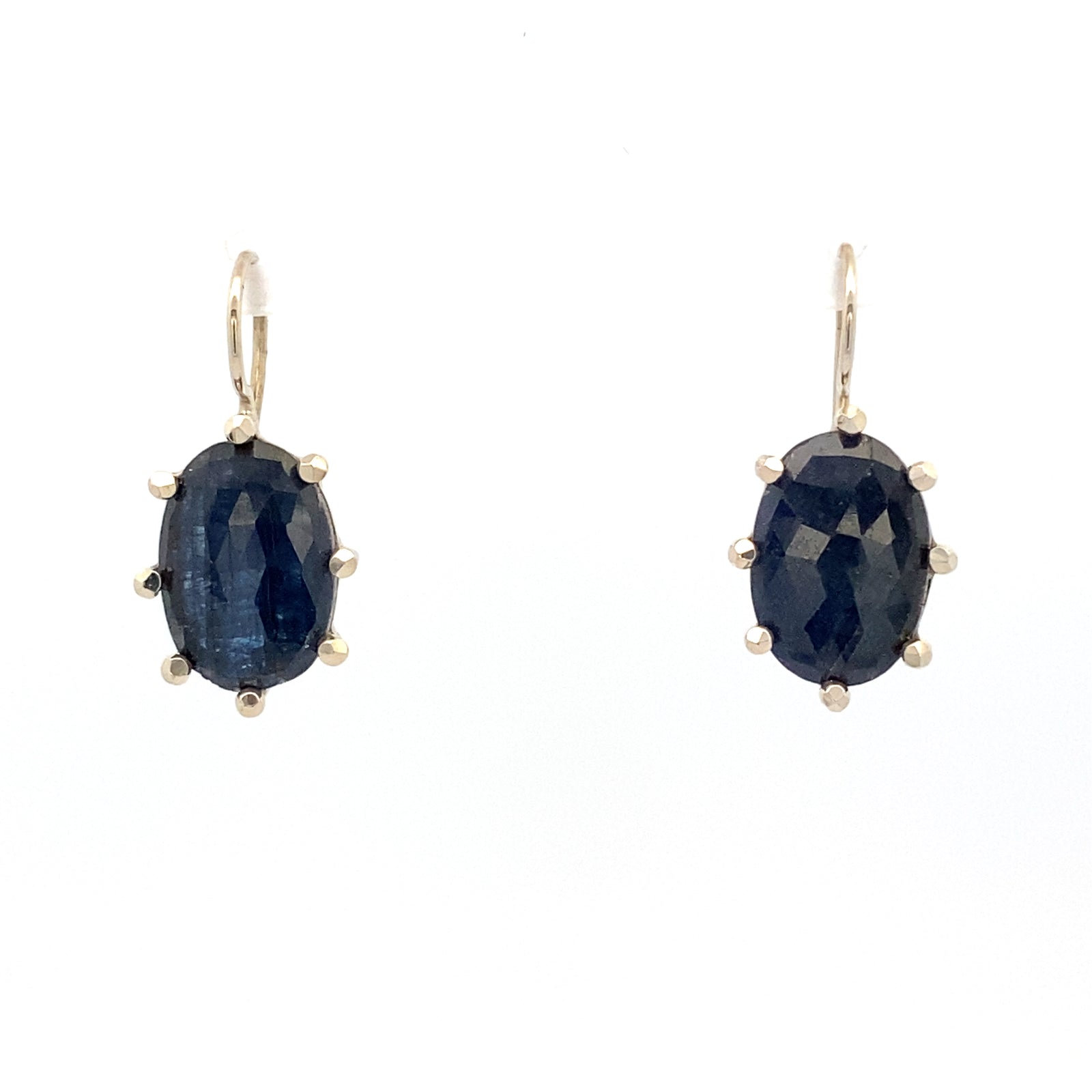 Blue Sapphire Earrings - Silver