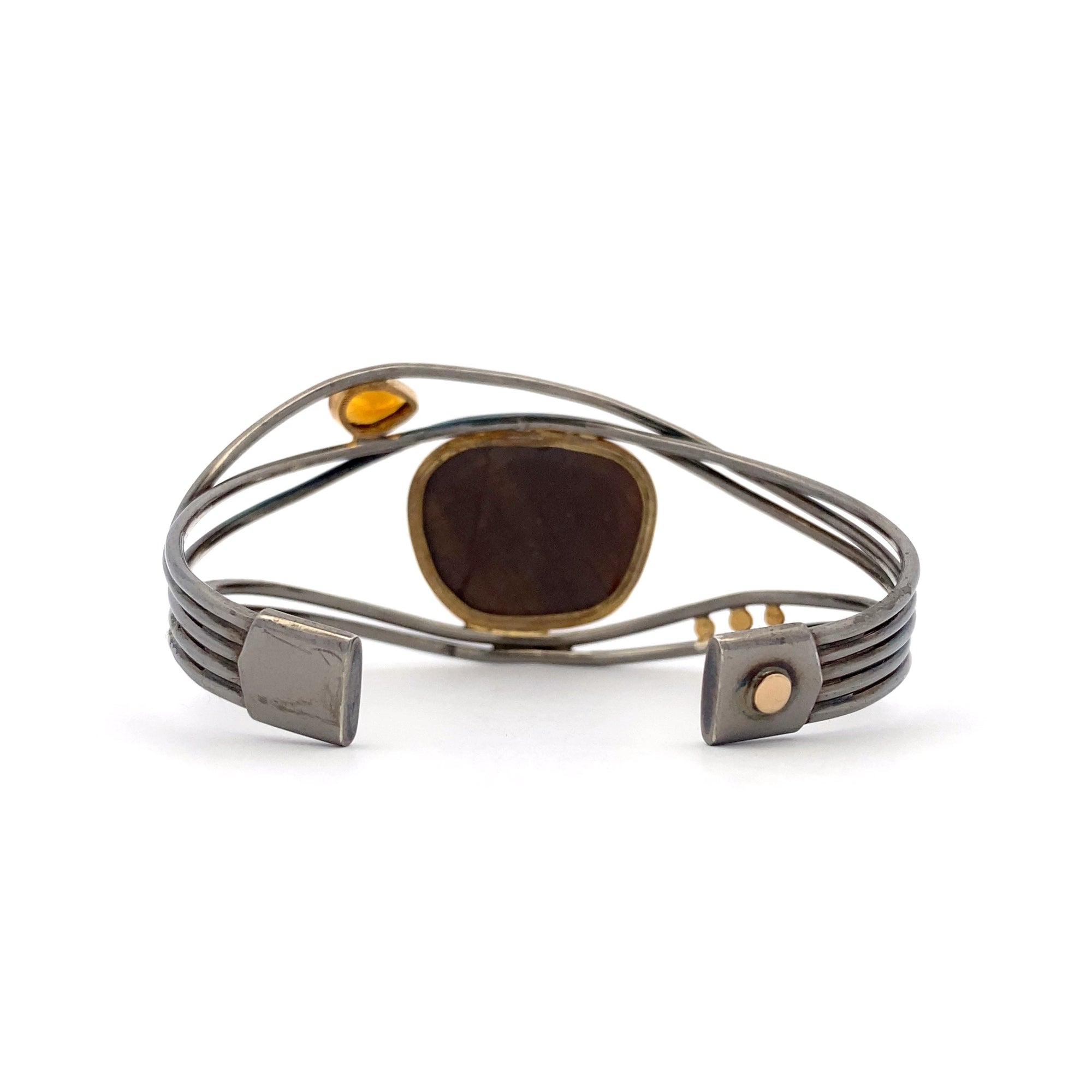 Bronze Sapphire and Golden Topaz Cuff