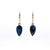 Blue Sapphire Earrings - Silver Leverback