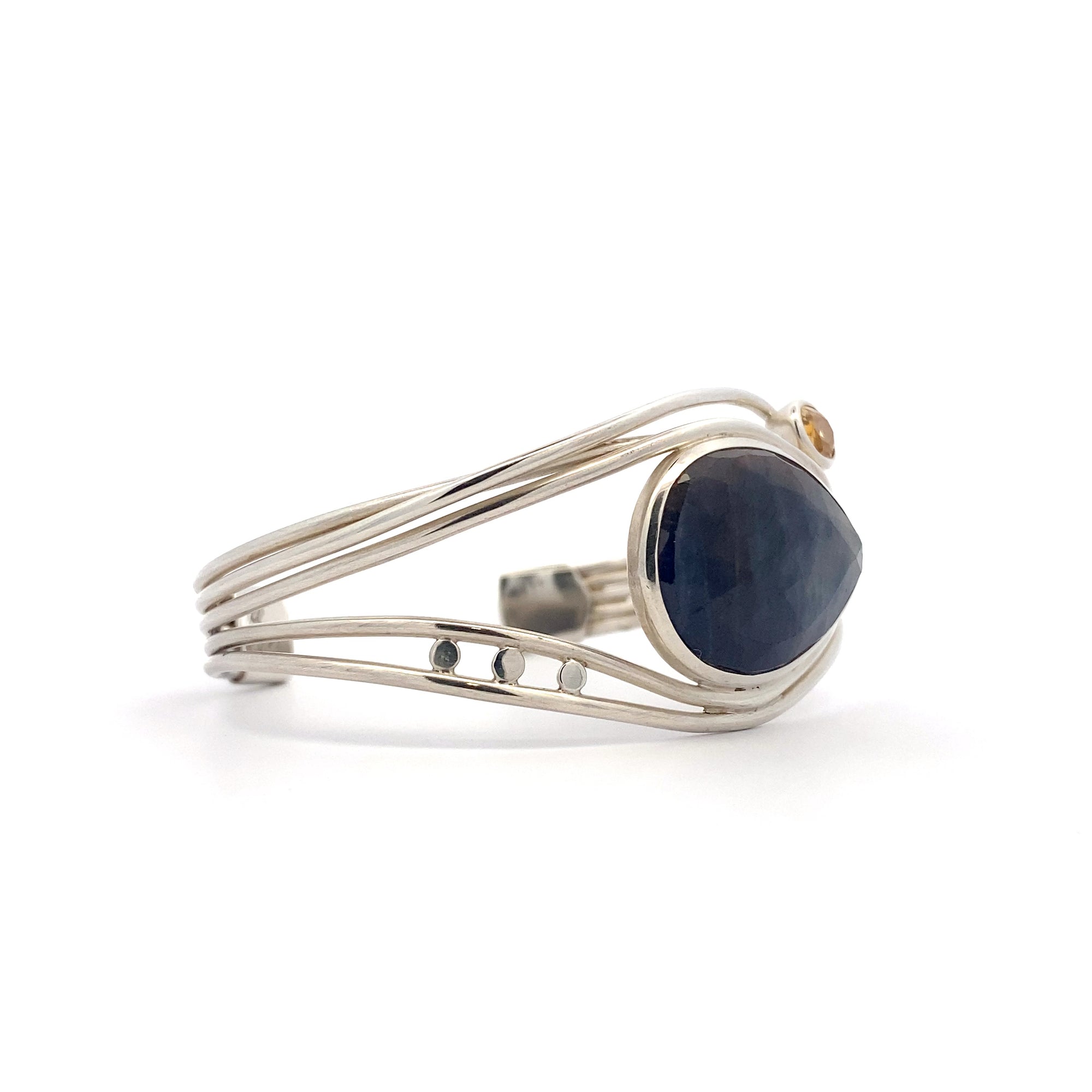 Blue Sapphire and Citrine Cuff