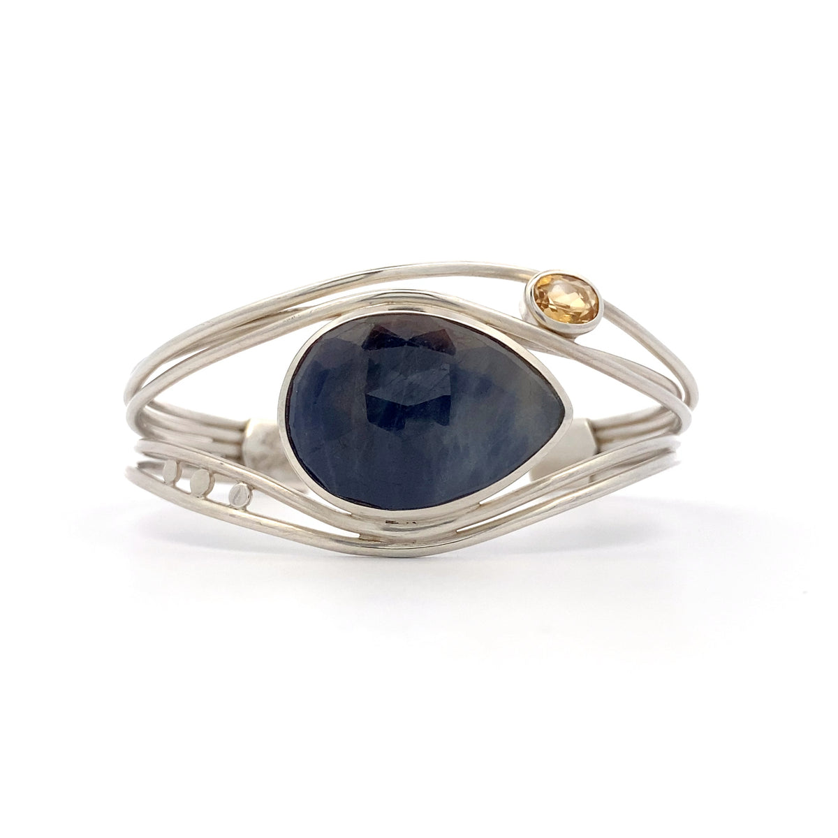 Blue Sapphire and Citrine Cuff