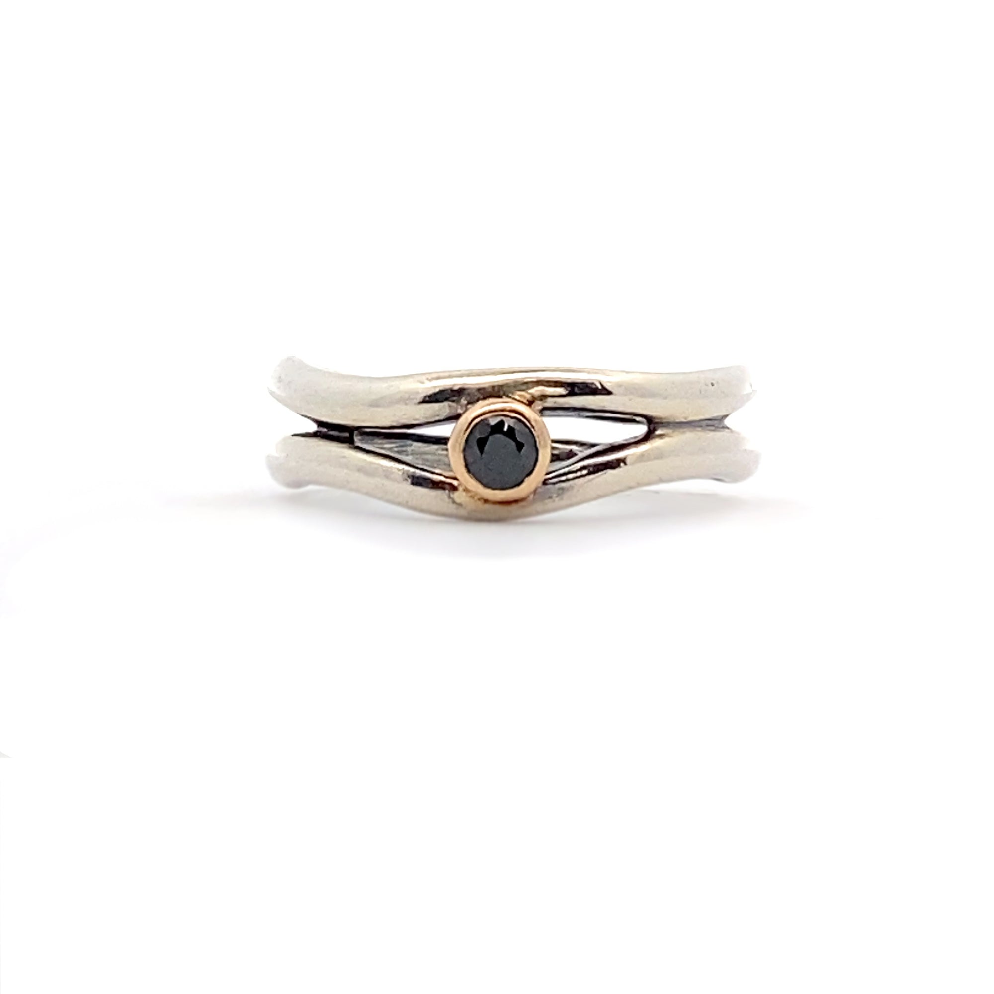 Bezel Set Black Diamond Ring