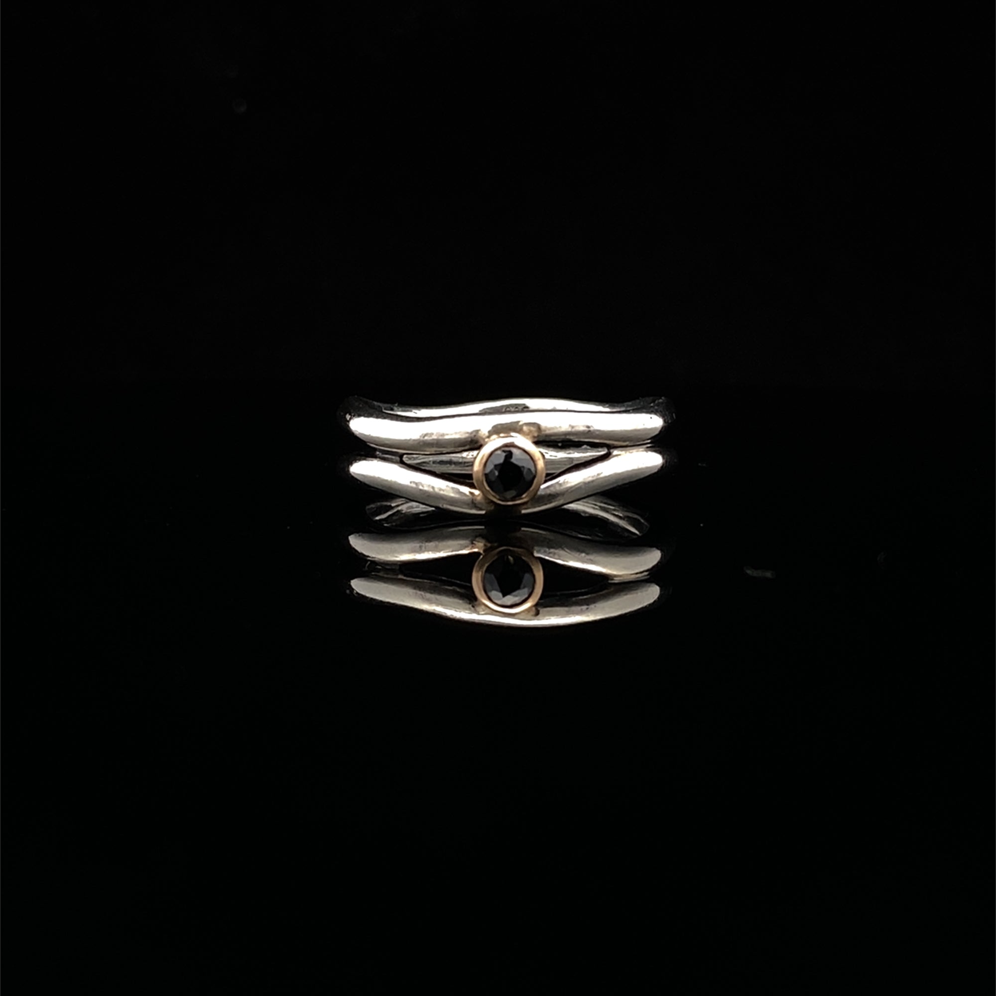 Bezel Set Black Diamond Ring