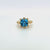 14K Swiss Blue Topaz and Diamond Crown Ring