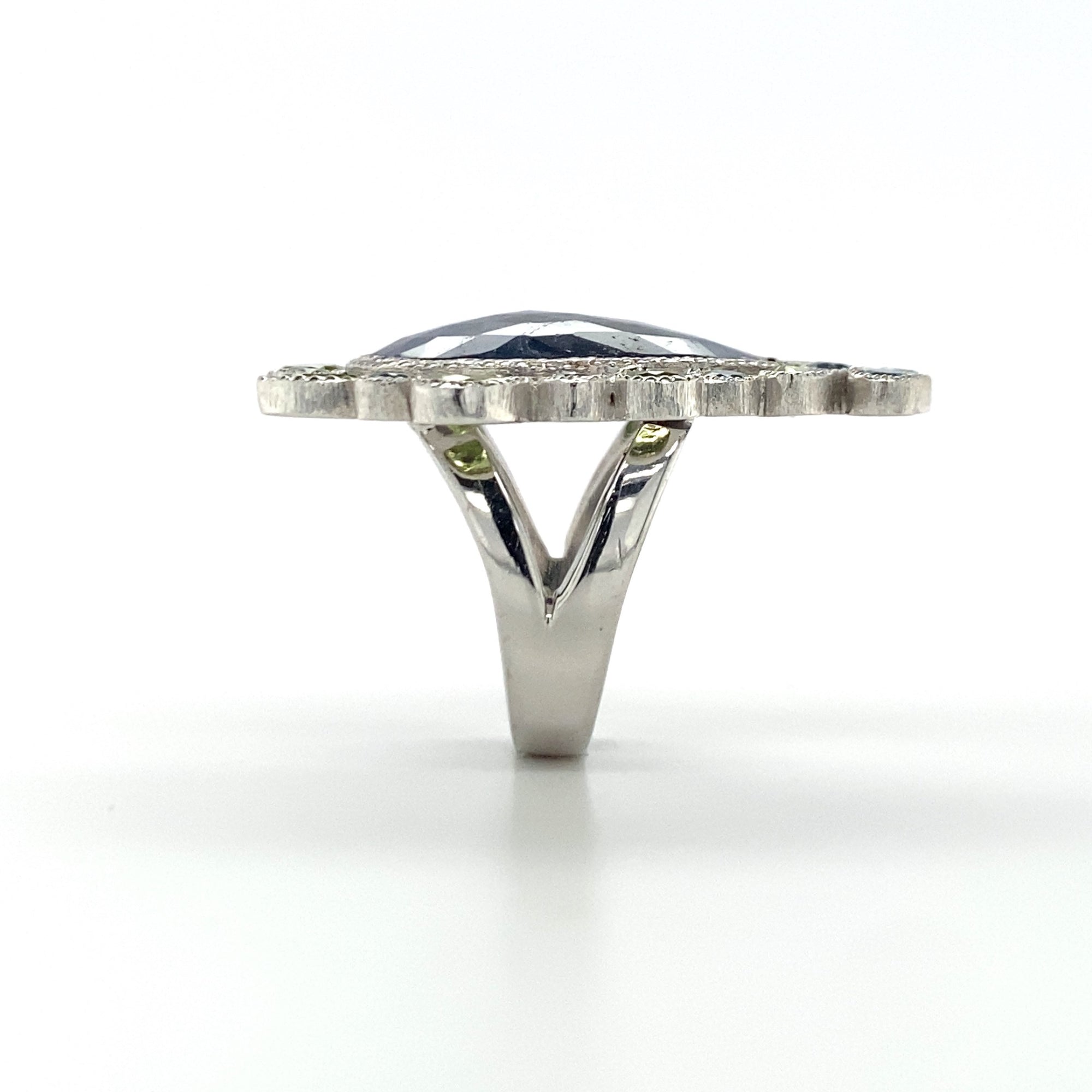 Circle of Fire - Silver Blue Sapphire Ring