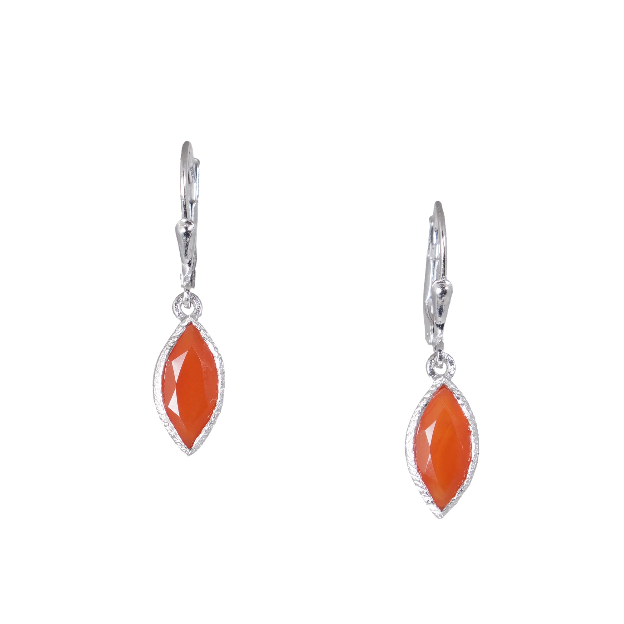 Silver Marquise Gemstone Earrings