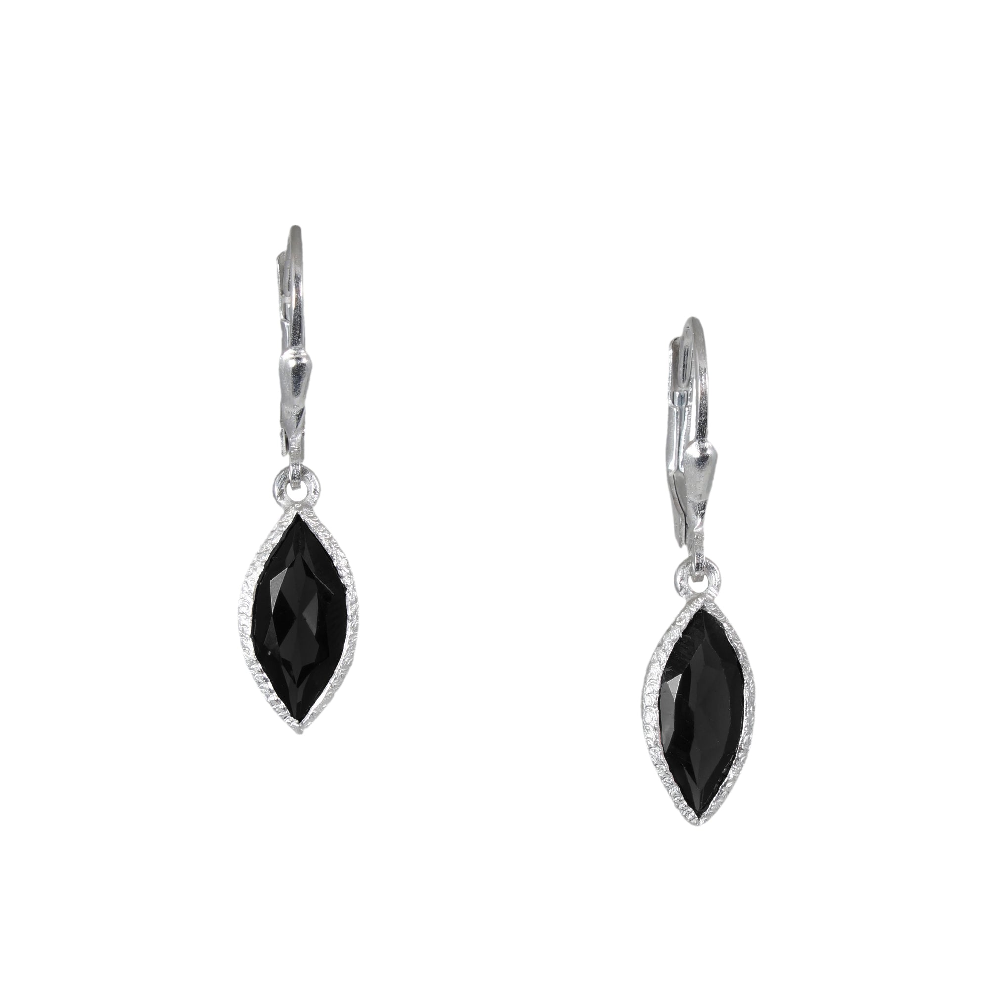 Silver Marquise Gemstone Earrings