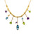 7 Stick Edge Necklace - Blue Topaz, Gold