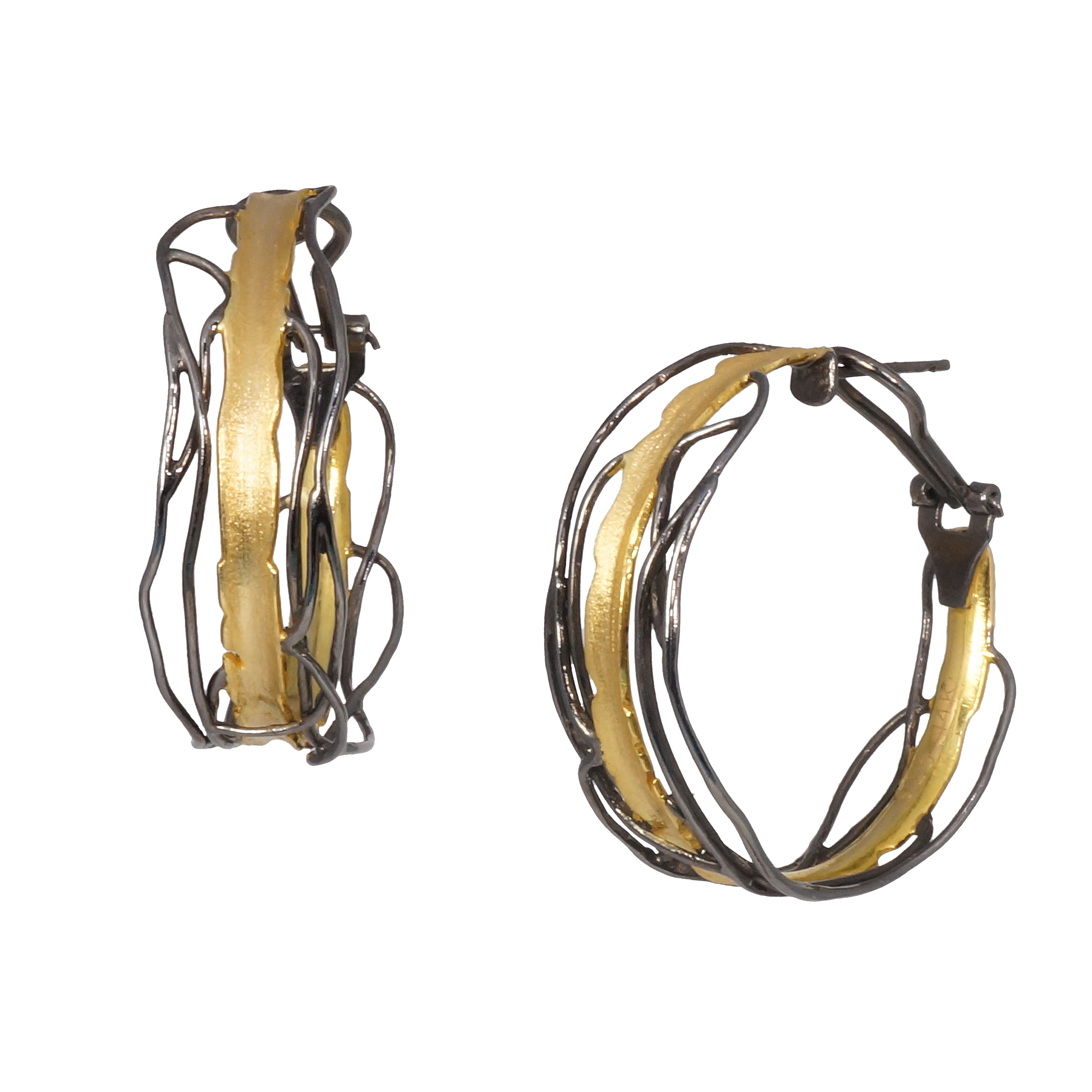 14k Gold Post Earrings - Omega Clip Earrings - Q Evon Fine Jewelry