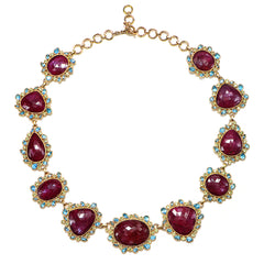 Circle of Fire - 14k Gold & Ruby Necklace - Q Evon Fine Jewelry