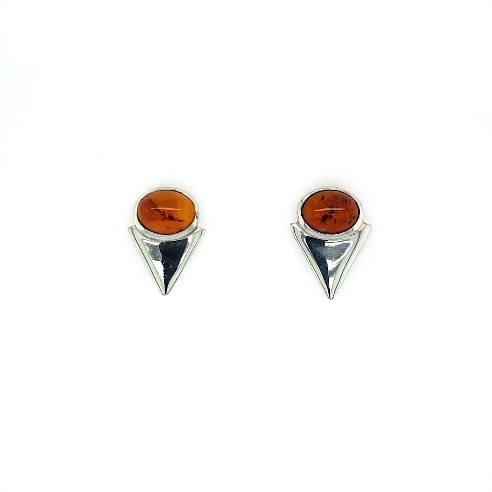 Cabochon Amber Earrings