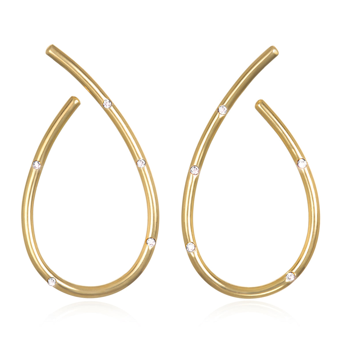 14k &quot;J&quot; Earrings with White Diamonds