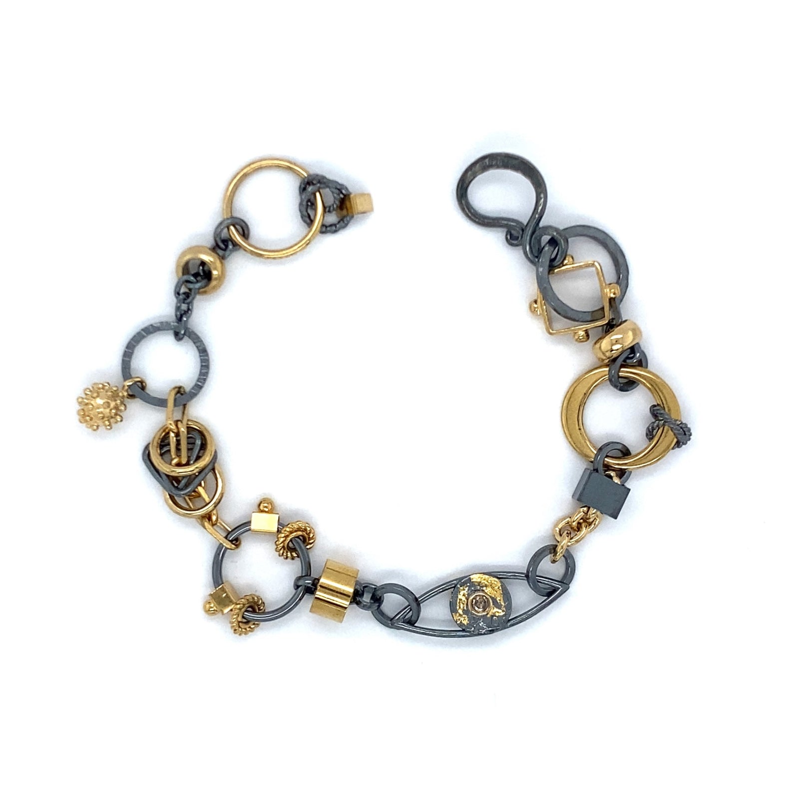 Black and Gold Treasure Bracelet - Champagne Diamond