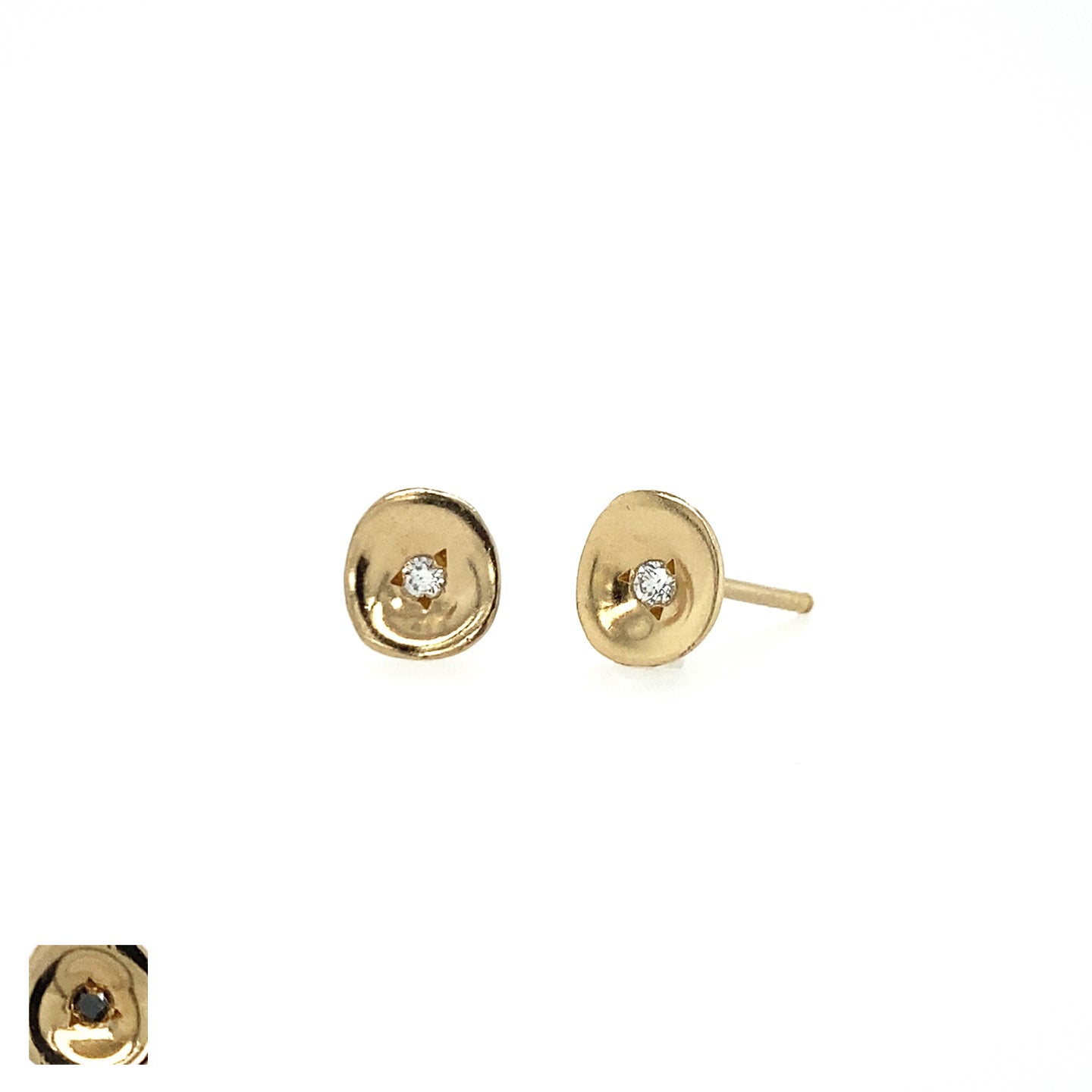 Unique Diamond Stud Earrings - Gold