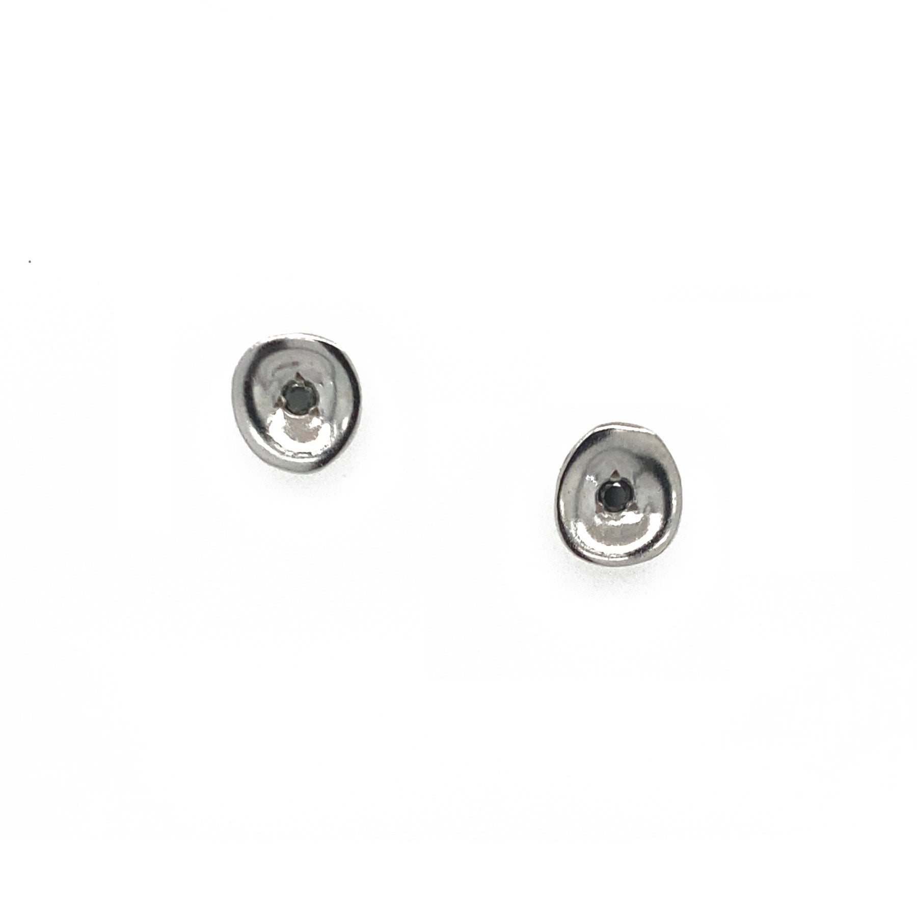 Unique Diamond Stud Earrings - Silver