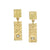 2 Tab Textured Earrings with White Sapphire