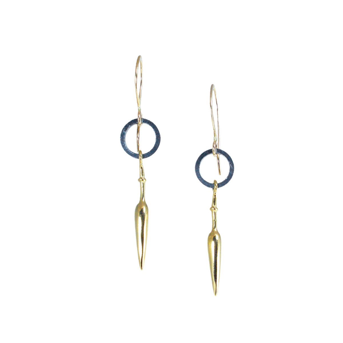 Black and Gold Spike Earrings