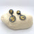 Double Disk Keum-boo Gold Earrings with Champagne Diamond