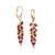 Ruby and Gold Waterfall Dangle Earrings