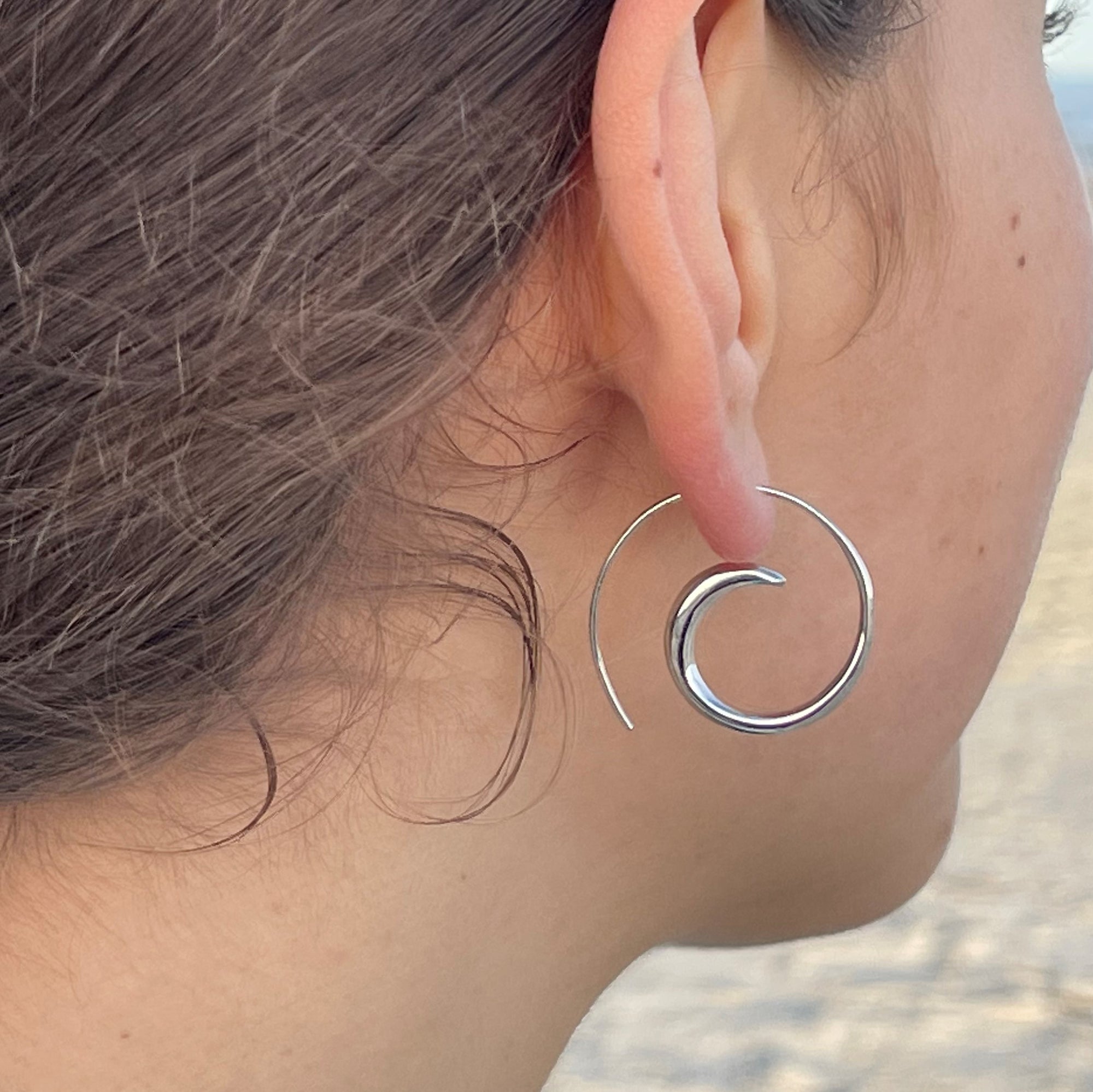 Swirl Hoops Sterling Silver