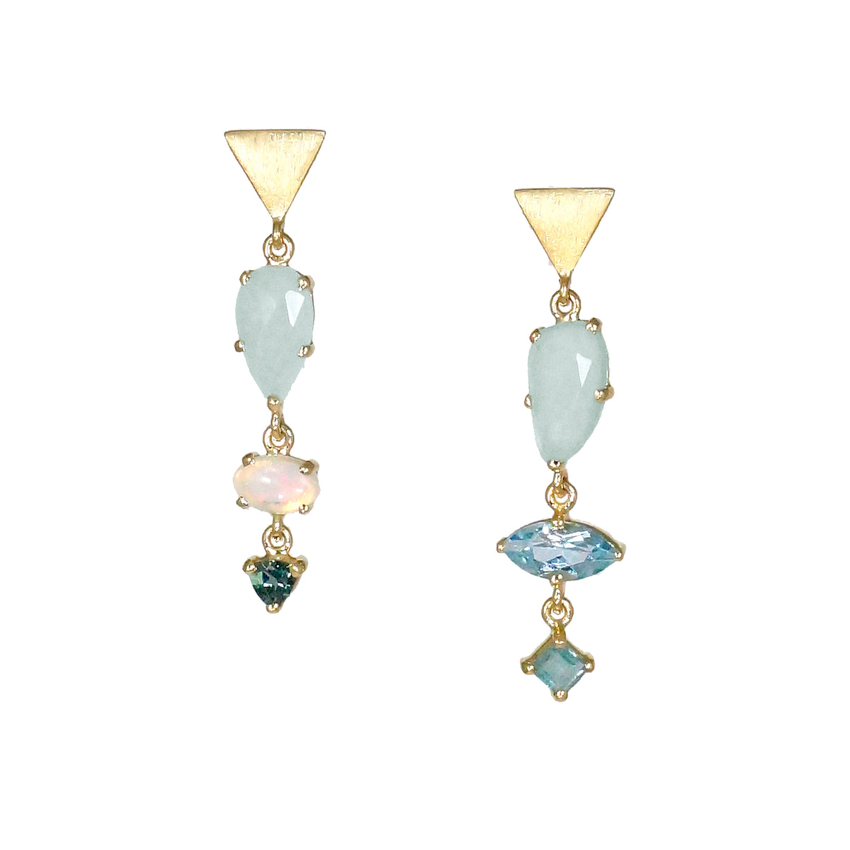 14k Gold Asymmetrical Aquamarine