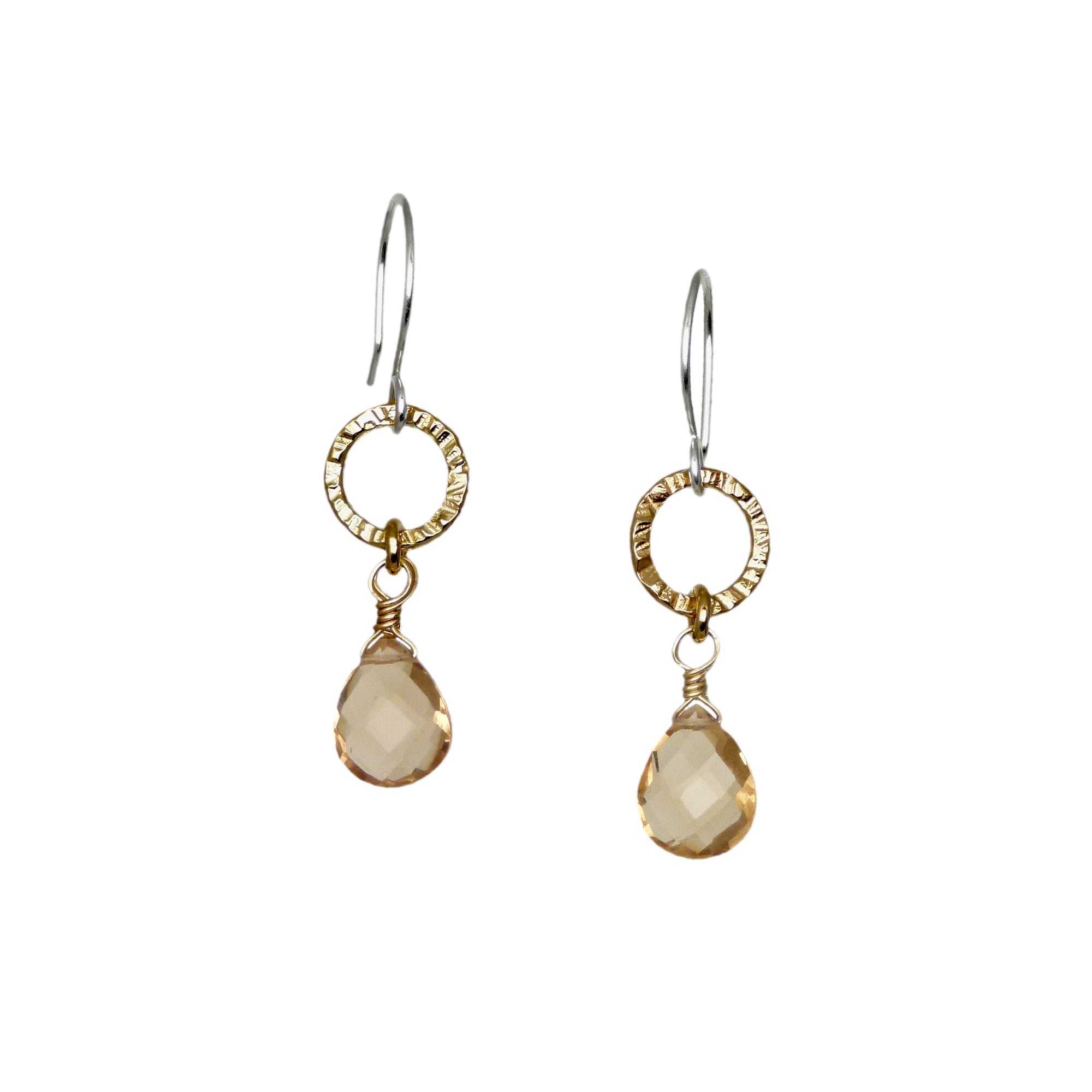 Tiny Hammered Earrings - Gold