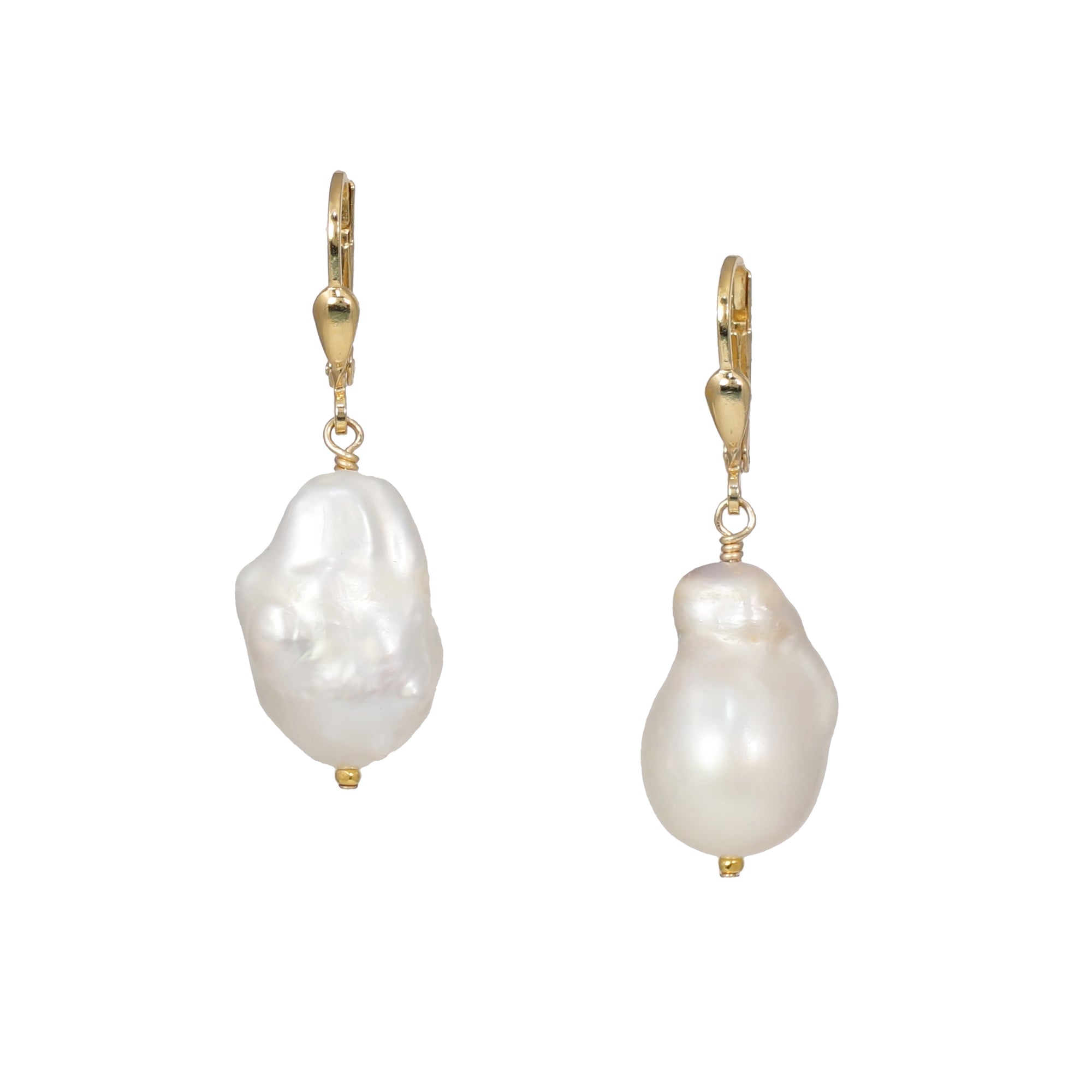 Baroque Pearl Drop Earrings - Silver or Gold