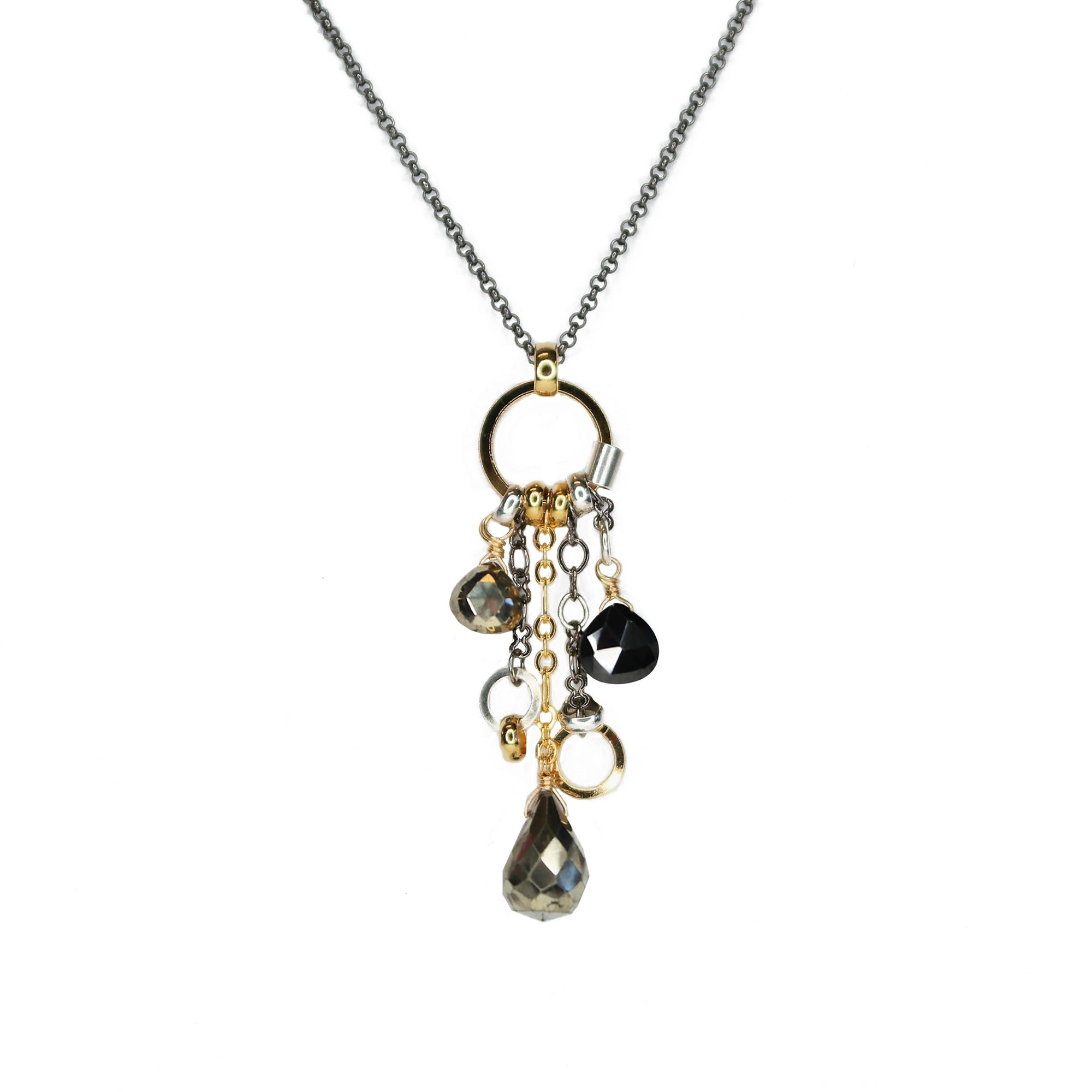 Pyrite Long Drop Pendant