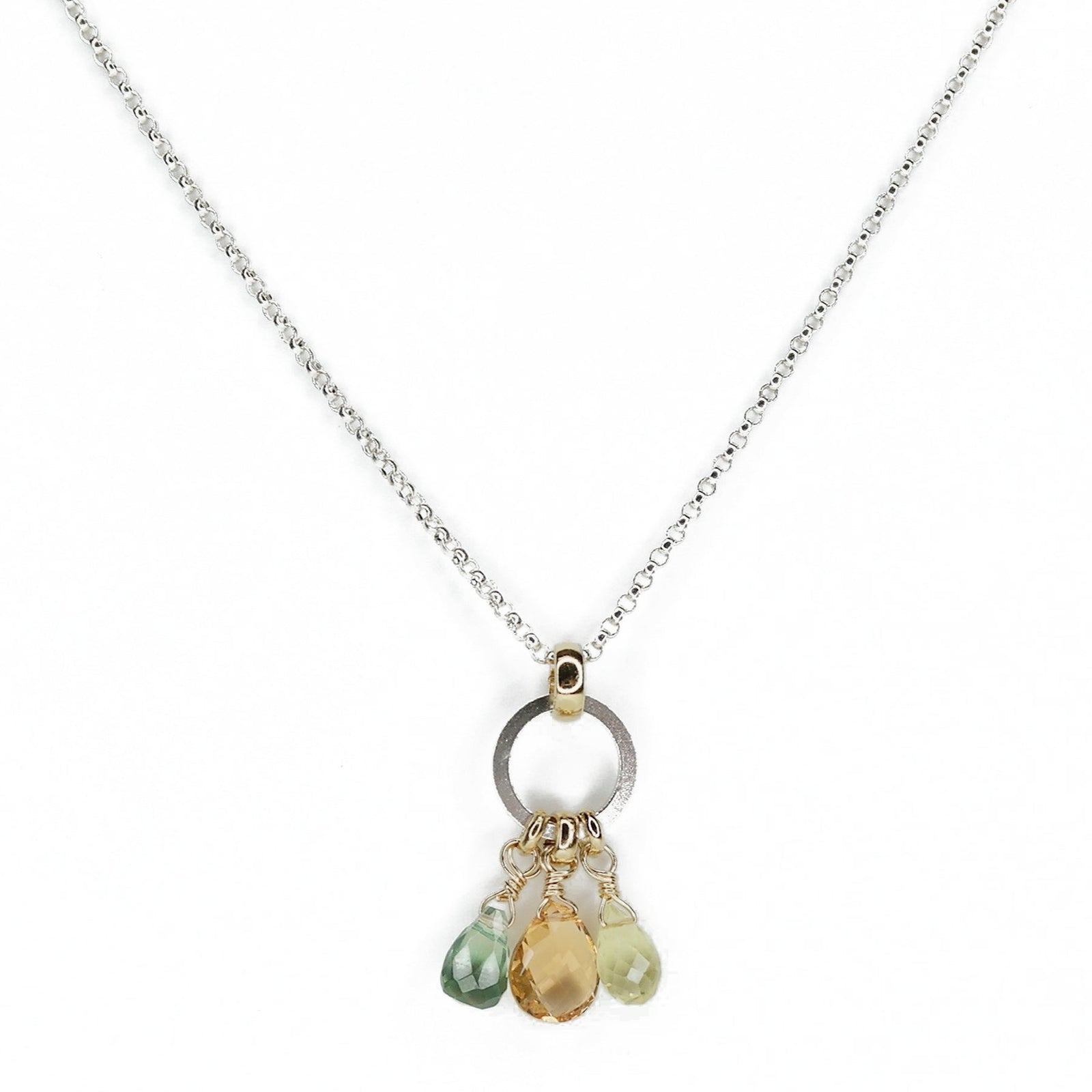 3 Gemstone Cluster Necklace