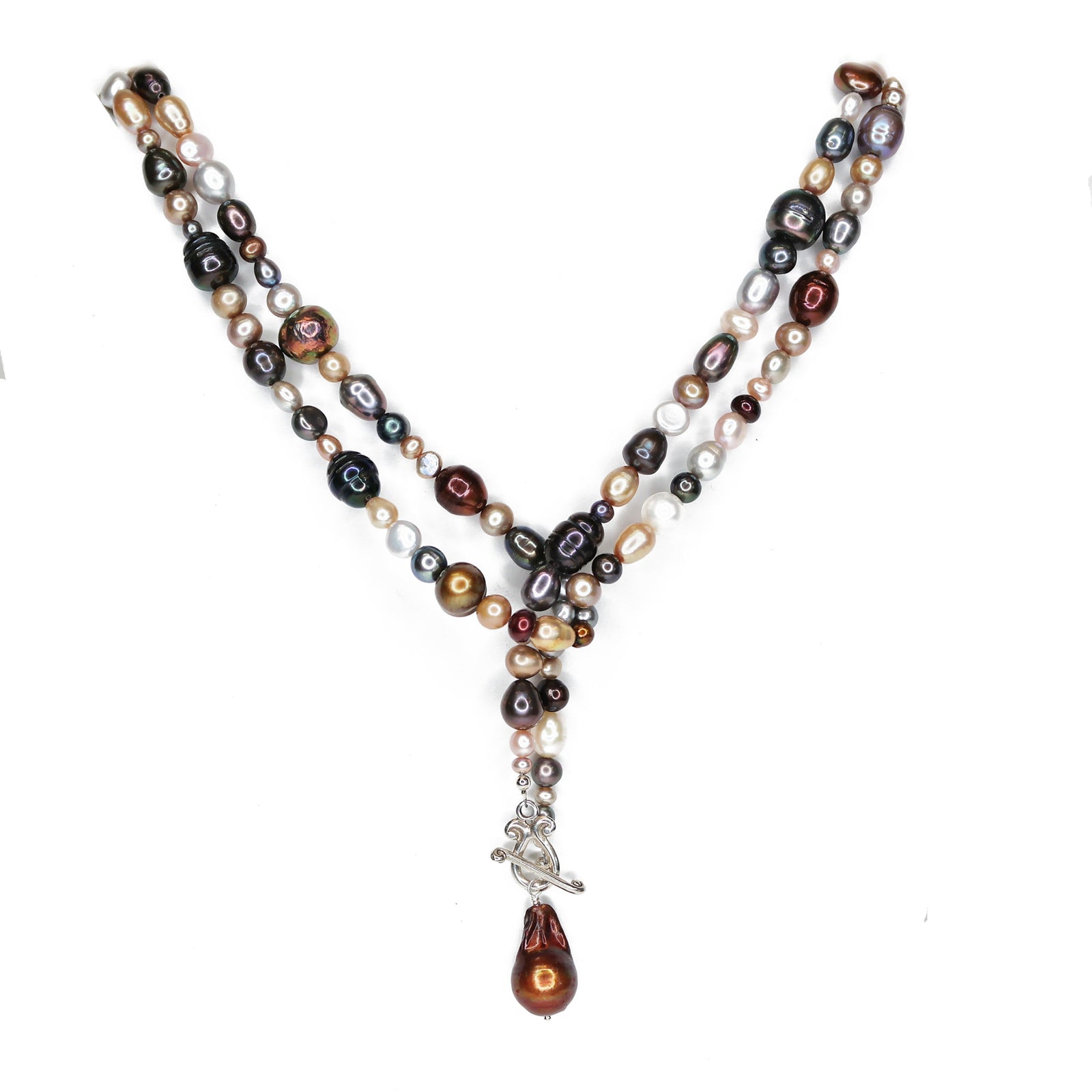 Bronze Baroque Pearl Wrap Necklace