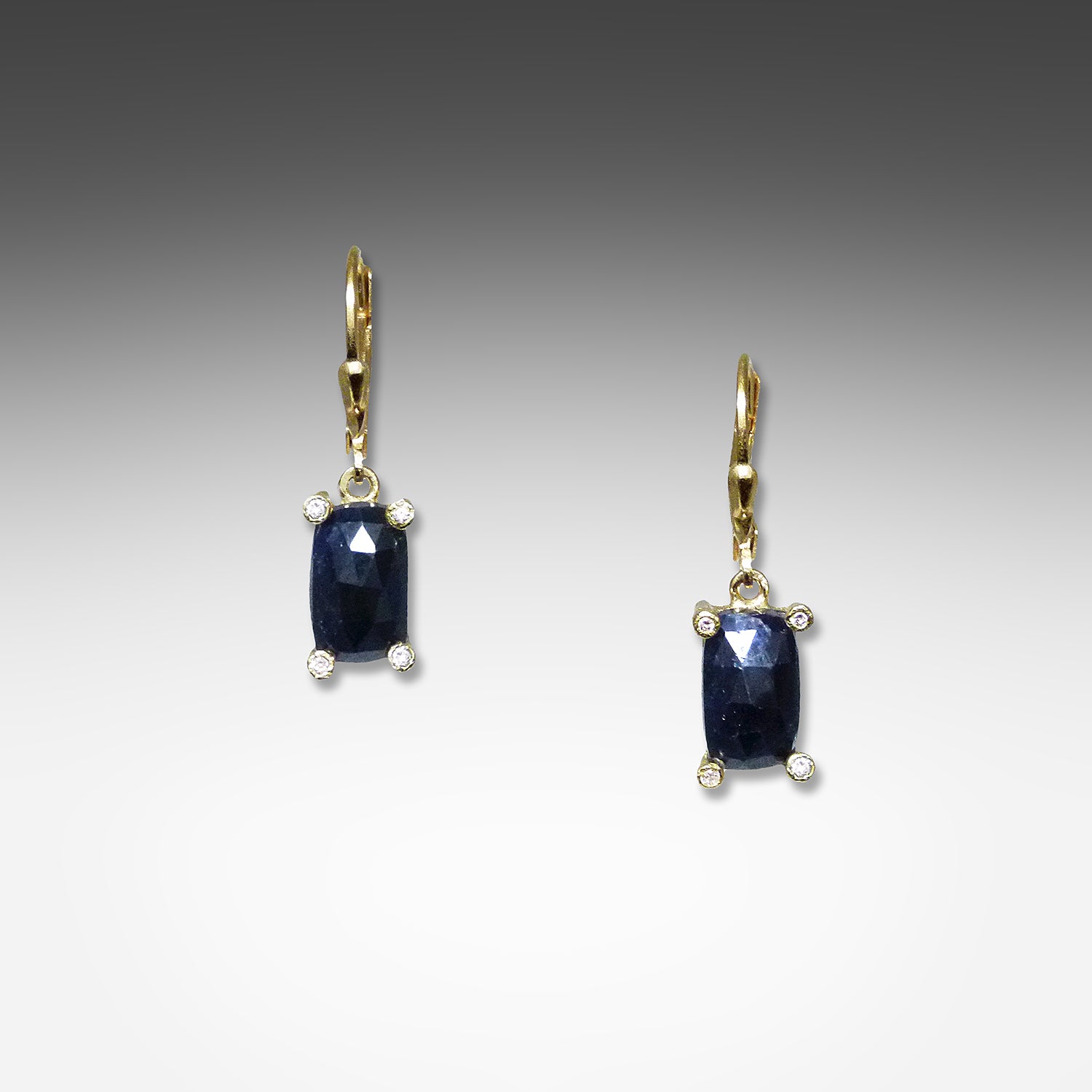 Sapphire Earrings with Diamonds